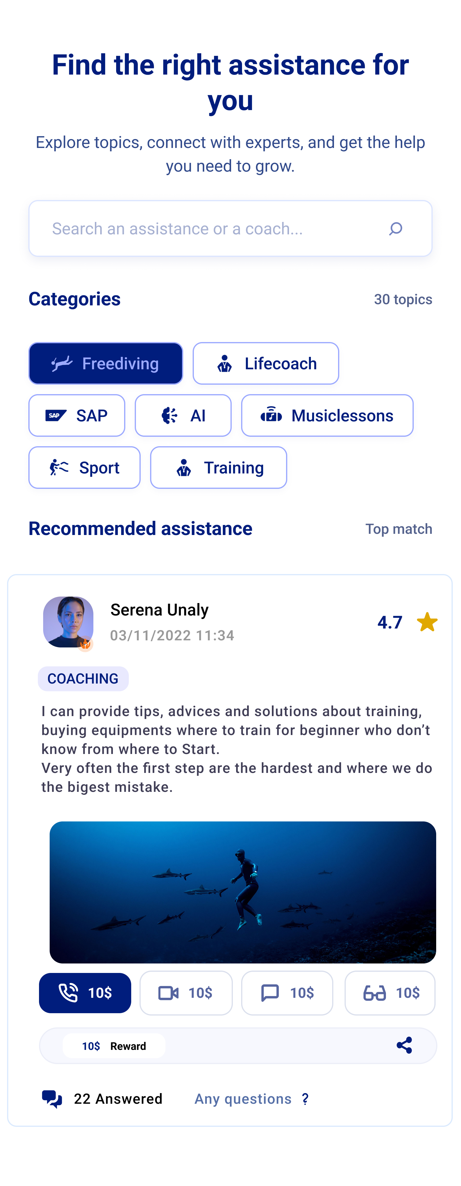 Odidact assistance feed on mobile