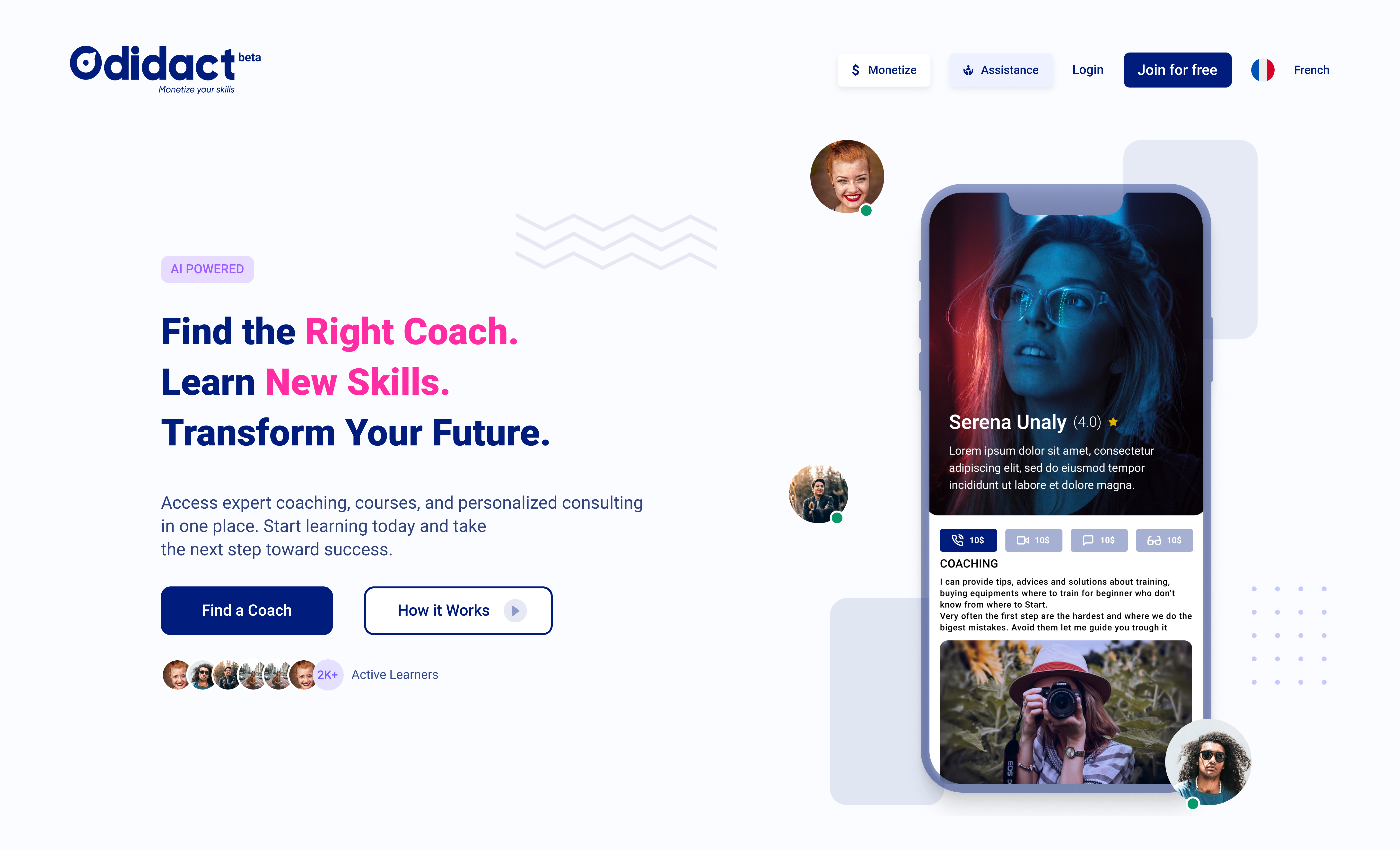 Odidact landing page in the browser