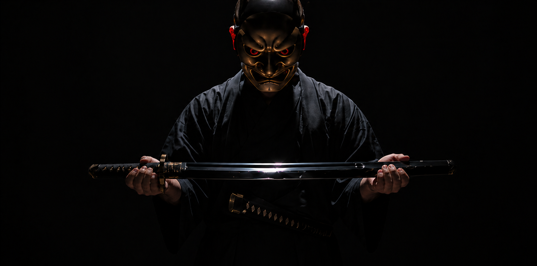 Masked figure holding a katana