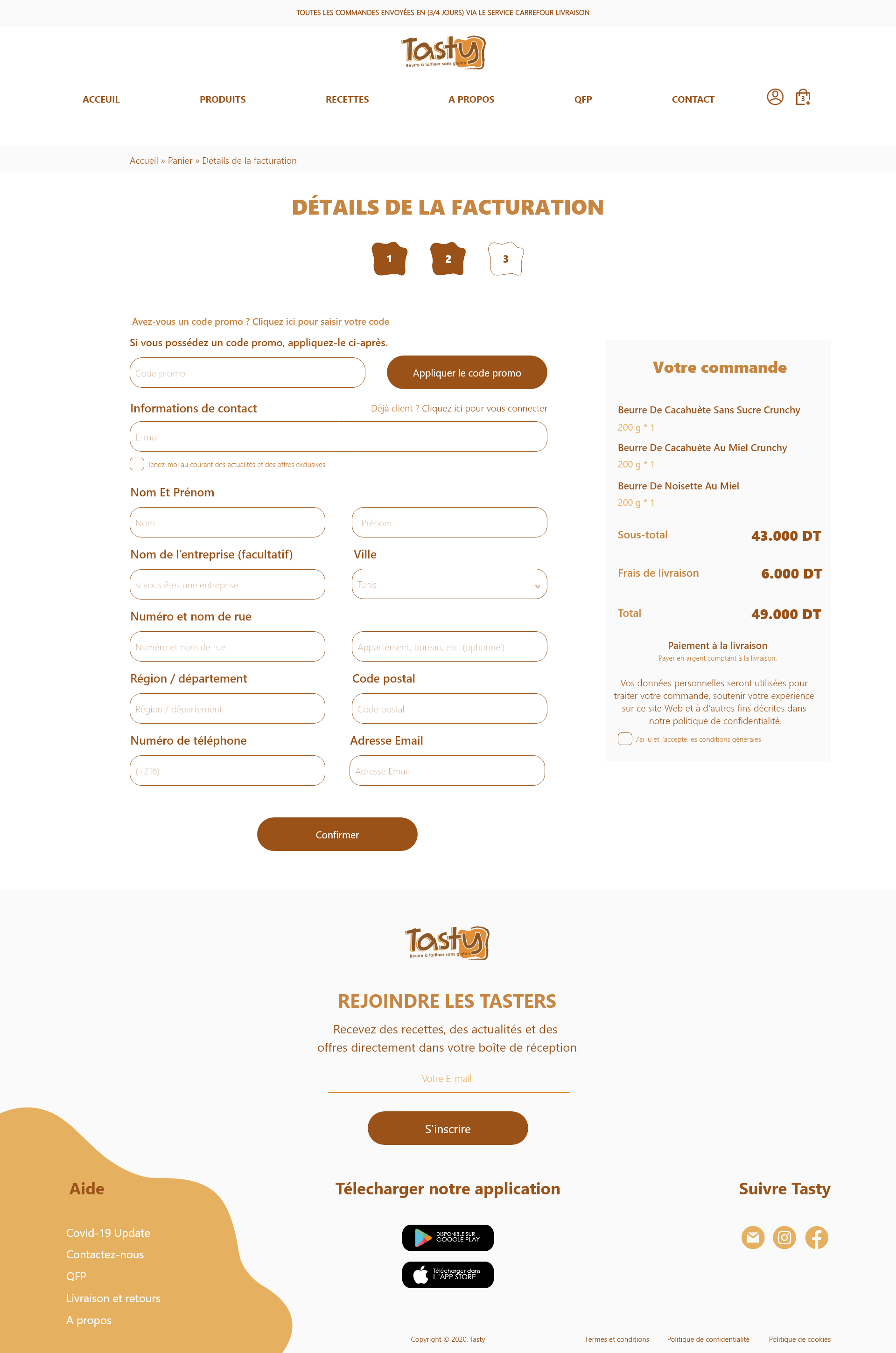 Billing details form