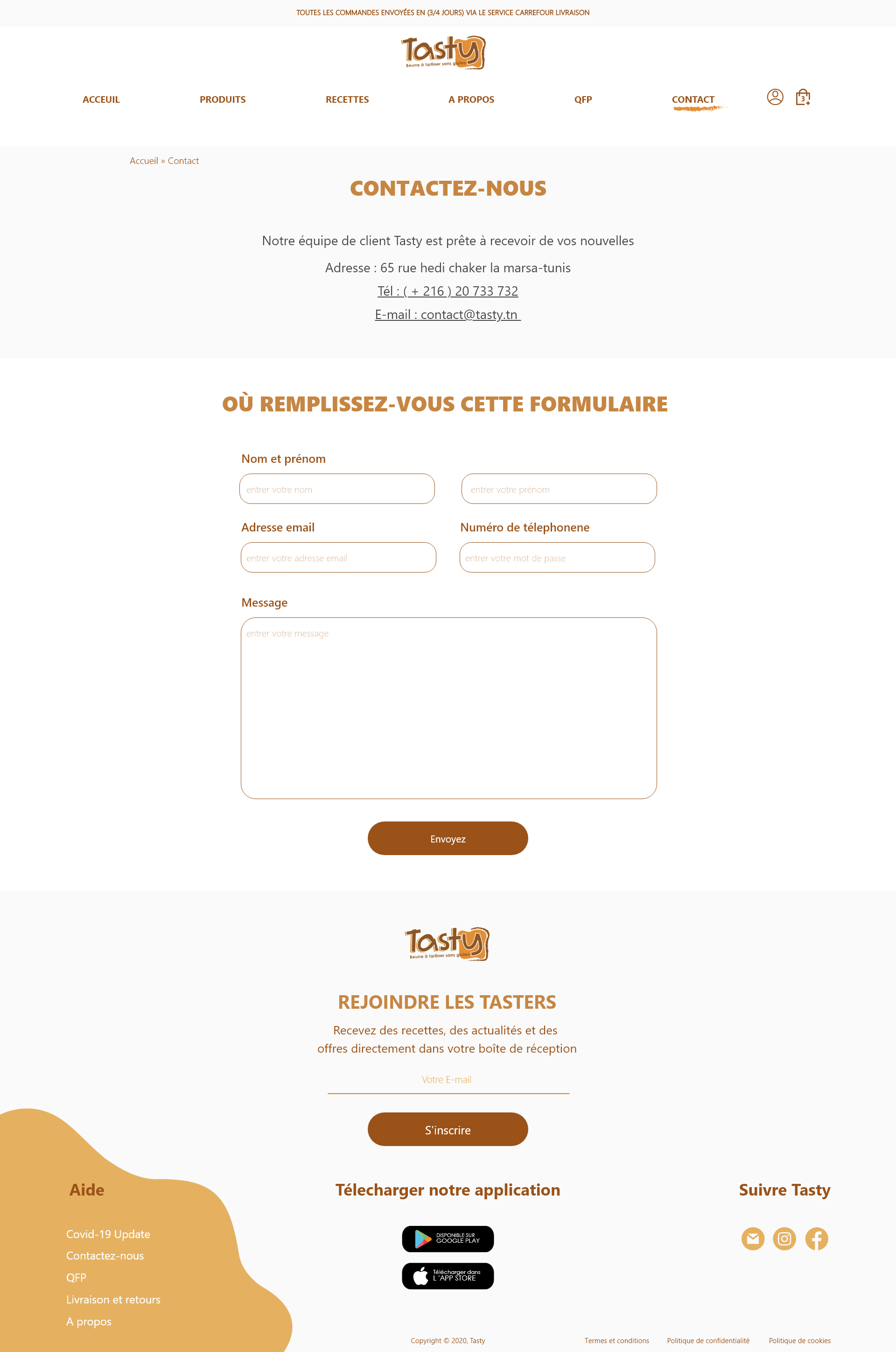 Contact page with a friendly form