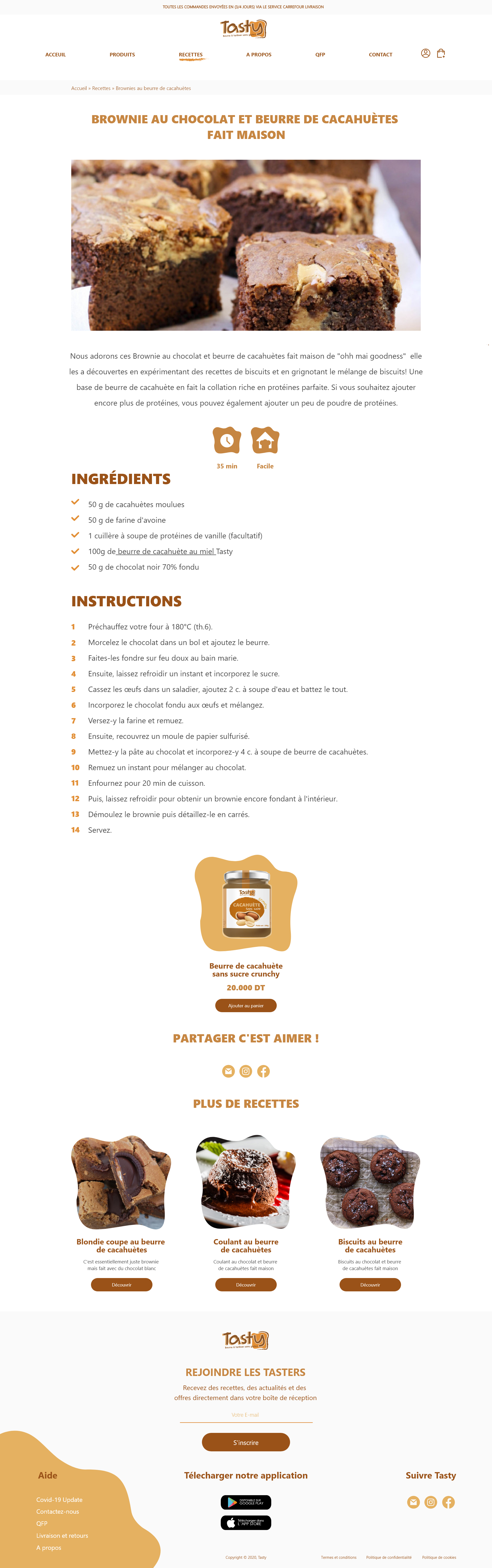 Recipe detail: homemade brownie with peanut butter